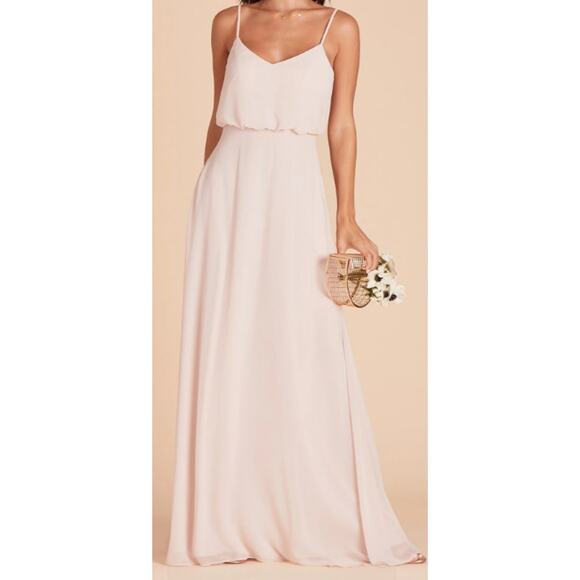 BIRDY GREY SZ M pale blush Gwennie chiffon sleeveless maxi formal dress NWT B155 - Picture 1 of 10
